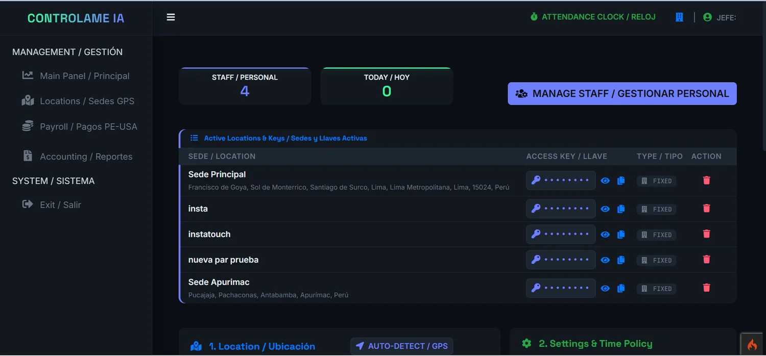 Dashboard de CONTROLAME IA